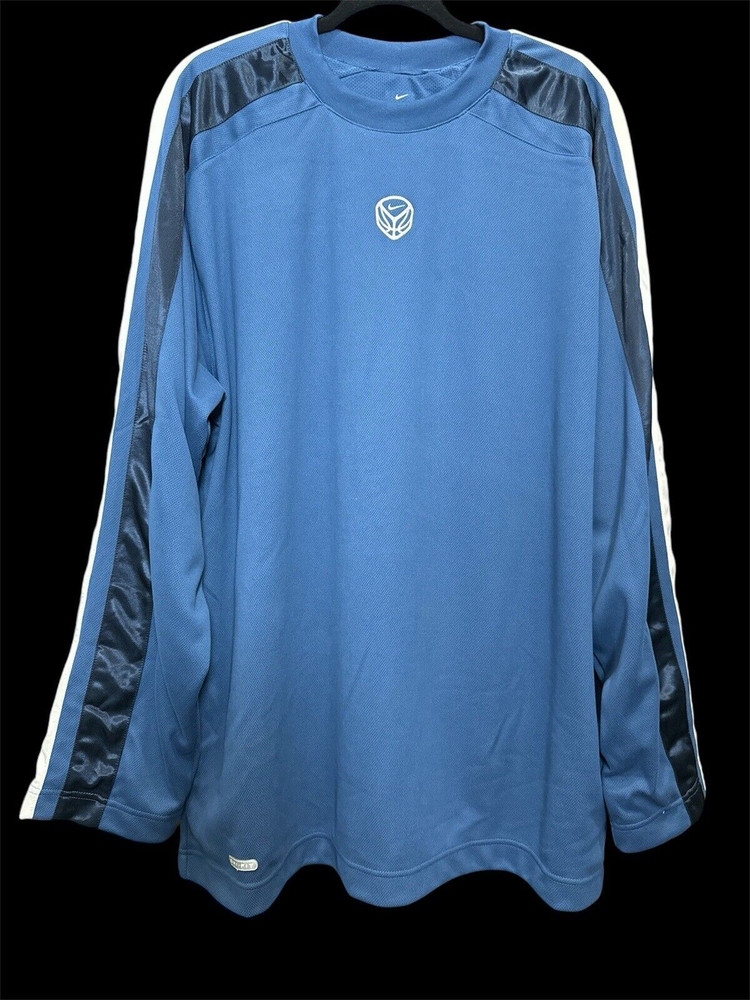 Nike Y2K Hooptech Dri Fit Basketball Pullover Size XL Blue white Black