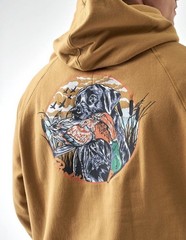 BURLEBO Men’s Fleece Duck And Dog Light Brown Hoodie Sz. XL NEW FH-DKDG-LB