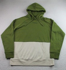 Trek Hoodie Mens Large Green Cream Colorblock Pullover Sportiqe Cycling Logo