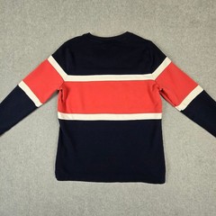 L.L. Bean Sweatshirt Mens Size Medium Pullover Crewneck Stripe Red White Navy