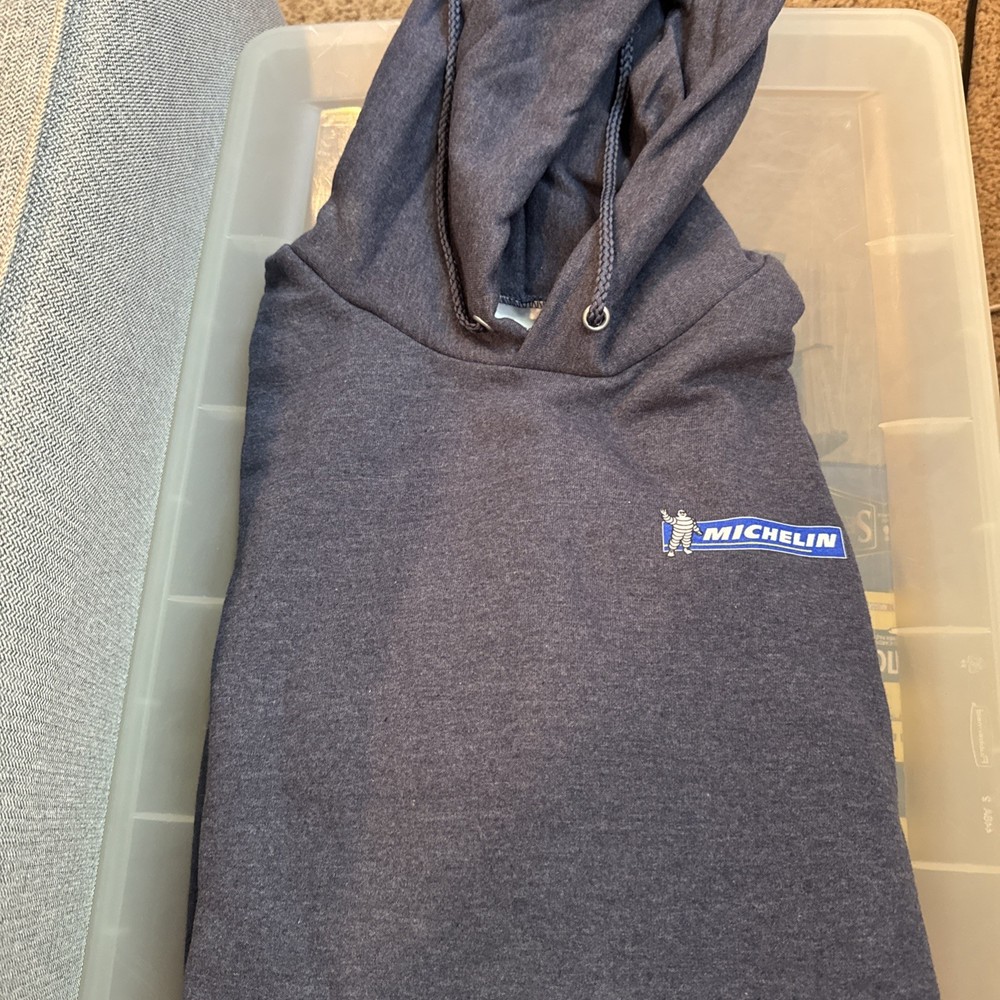 Michelin Man Port&Company Hoodie X Large Cotton Polyester Navy Blue Never Worn