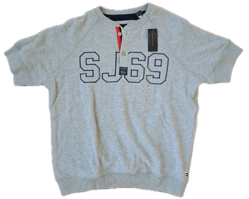 Sean John New Mens Fashion Designer Short Sleeve Sweatshirt Size Large