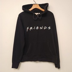 FRIENDS Hoodie Black Warner Bros TV Show Merch Embroidered Unisex Size Medium