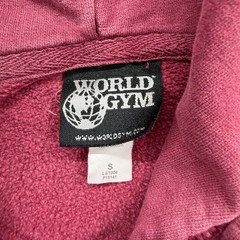 World Gym Hoodie Mens Small Maroon Pullover Graphic Logo Workout Fitness