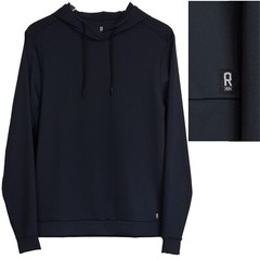 Rhone essentials performance hoodie jet black midweight moisture wicking sports