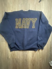Vintage Soffe United States Navy Crewneck Sweatshirt Blue Large Made in USA
