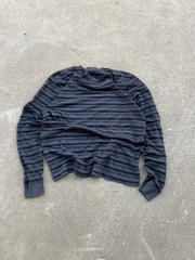Zoo York Sweatshirt Mens L Gray Striped Lightweight Pullover Jersey Long Sleeve