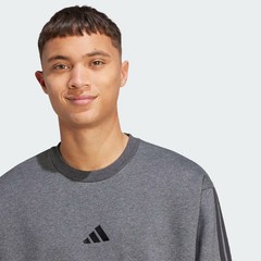 adidas Essentials 3-Stripes Fleece Sweatshirt Grey