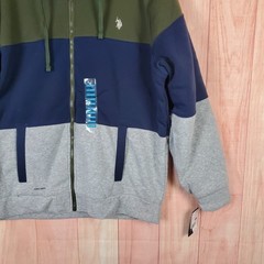 US Polo Assn Full Zip Sweatshirt Mens Sz 2XL Hooded Heavy Sherpa Lined