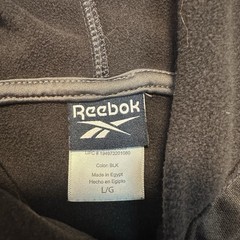 Reebok Hoodie Mens Large Black Pullover Athletic Gym Sweatshirt Logo