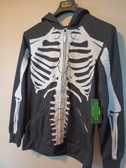 New Skeleton Jacket Hoodie Members Only The Chive Mens Size Large Full Zip