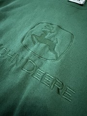 VTG John Deere Lee Sweatshirt Medium Green Embroidered Crewneck Heavyweight