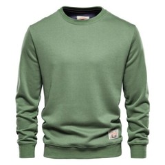 AIOPESON Streetwear Cotton Men’s Spring Sweatshirt Solid Color Long Sleeve
