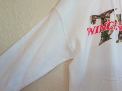 Winchester pullover solid white hoodie sweatshirt w/ Winchester and camo W logo
