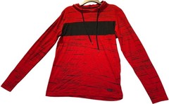Modern Culture Size Large Red Long Sleeve Hoodie With Black Stripe