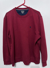 Izod Mens Pullover Casual Long Sleeve Sweatshirt Style Deep Red Shirt LOGO Sz XL