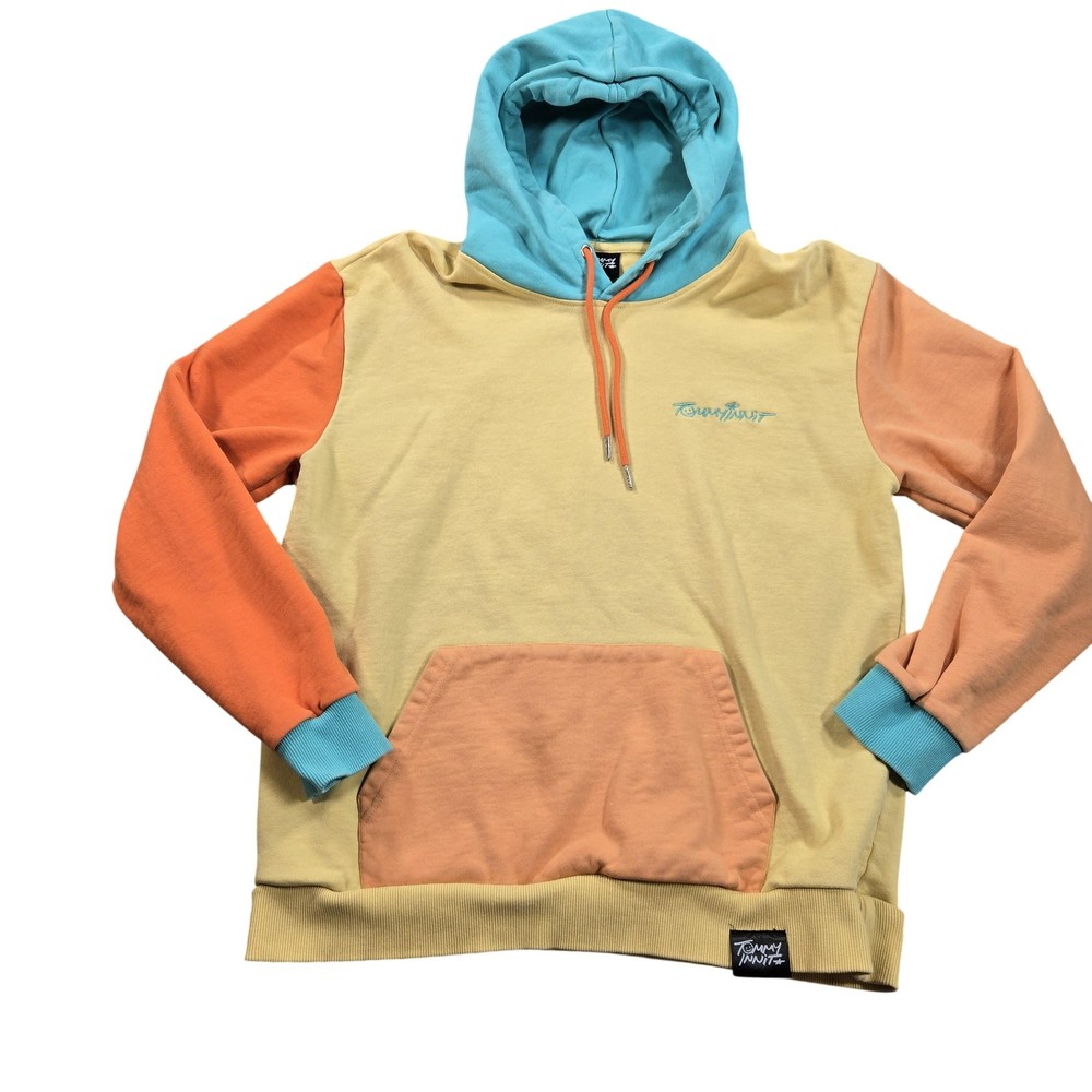 TommyInnit Hoodie Sweatshirt Teens Medium Multicolor Fleece Pullover Colorblock