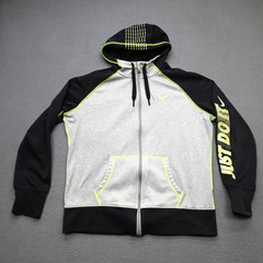 Nike Just Do It Therma Fit Hoodie Sweatshirt Men XL Full Zip Gray Fleece Workout