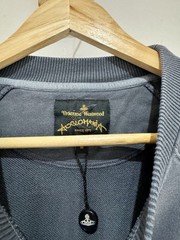 Vivienne Westwood Anglomania Grey Embroidered Chest Logo Jersey Crew Sweater M