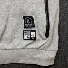 Postgame Moto Streetwear Men 4XL Gray Ribed Shoulder Zip Short Sleeve Sweatshirt