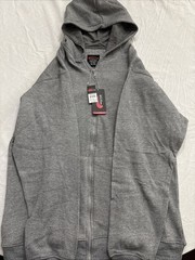 Triple Play Zipper Hoodie Fleece Jacket Long Sleeve Grey 2XL.