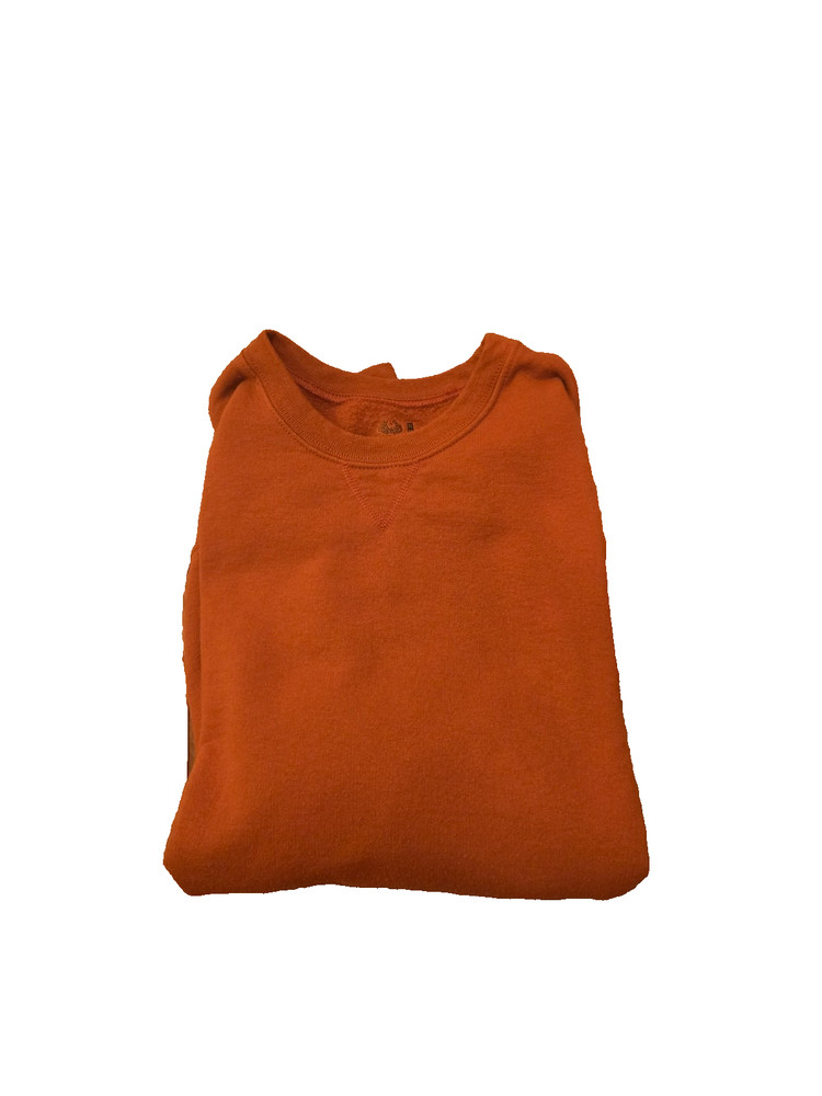 Vintage Fruit of The Loom L/S Crewneck Sweatshirt XL Orange Cotton/Polyester