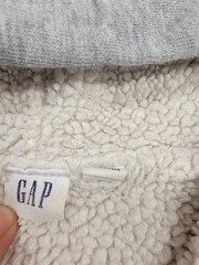 Gap Hoodie Mens Large Gray Sherpa Lined Full Zip Fleece Sweatshirt Logo Pockets