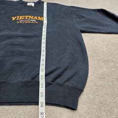 VTG 90s Vietnam Veterans Memorial Jersey Crewneck Sweatshirt Black Embroidered M