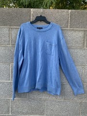 Banana Republic Men XL Sweatshirt Blue Round Neck Ribbed Knit Casual Cozy Preppy