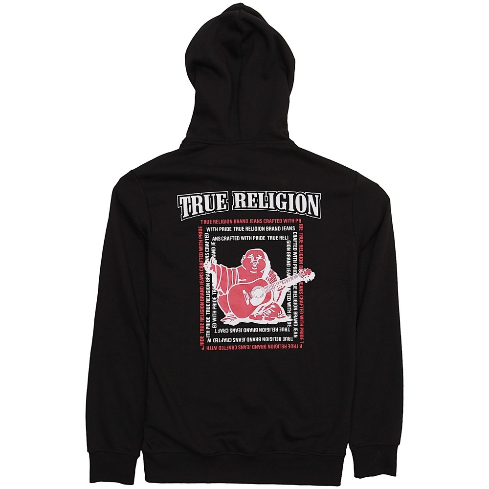 True Religion Radiant Buddha Zip Hoodie – Mens – Jet Black – Graphic Design