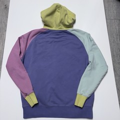 Teddy Fresh Colorblock Pullover Hoodie Size S Purple Green Pink Blue Pockets