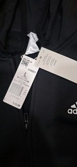 Adidas Men Essentials Fleece 3-Stripes Full-Zip Hoodie Mens L