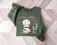 Snowman Sweatshirt Christmas Holiday Winter Festive Apparel