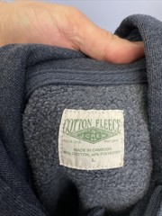 J. Crew Cotton Fleece Hoodie Blue Sweatshirt Mens Size Large Hook & Loop