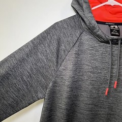 Russell Athletic Tech Fleece Hoodie Sweatshirt Men Size Medium Gray Heather Pink