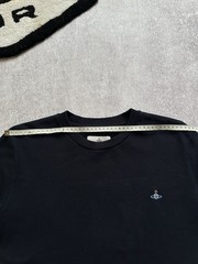 Vivienne Westwood Orb Embroidered Crewneck Sweatshirt Black Pullover Size M Mens