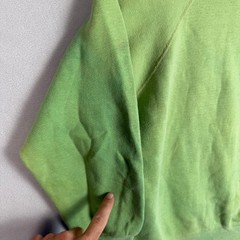 VTG 60s Sweatshirt M Green Blank Cotton Paint Marbled Fade Distressed Collegiate