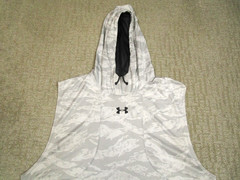 Under Armour Hoodie Men XL White Camo Performance Sleeveless Gym Training Run