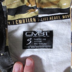 Combat Iron Apparel Hoodie Mens S Brown Camo Full Zip Cotton Tiger Stripe CMBT
