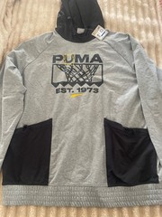PUMA Winning Shot Graphic Tech Hoodie Mens XL Multi Long Sleeve Drawcord Hem