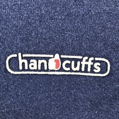 Vintage 90s Handcuffs Sweatshirt Teens XL Blue Logo Crewneck Funny Pullover USA