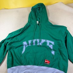 Nike Team Hoodie Mens XXL Green Blue Colorblock Graphic Pullover Sweatshirt
