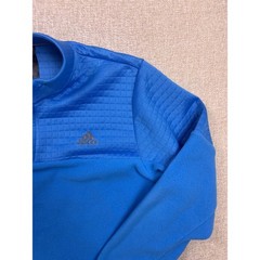 Adidas Mens Blue Quilted Fleece 1/4 Zip Pullover Mock Neck Jacket XL
