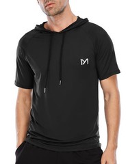 Men’s Athletic Shirt Workout Running Long/Short Sleeve Shirts Hoods Quick Cry
