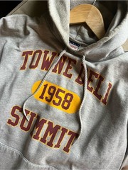 Vintage Hanes Ultimate Cotton Towne Deli Summit 1958 Gray Hooded Sweatshirt