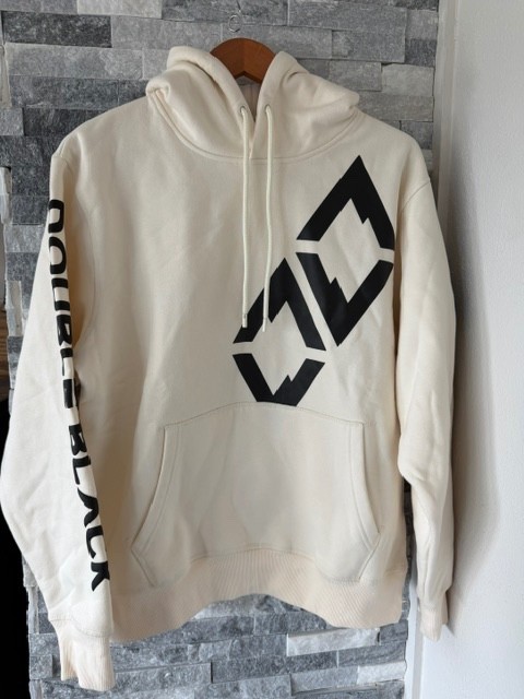 Unisex DOUBLE BLACK Apparel Cotton/Poly Graphic Hoodie Sweatshirt-Cream-Medium