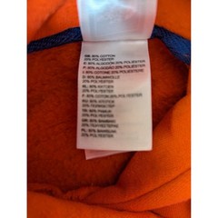 The North Face Mens Orange Blue Logo Pullover Hoodie Sweatshirt Large #2375