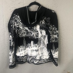 New York New York Hoodie Teens XL Black Full Zip Statue Liberty Graphic USA Y2K