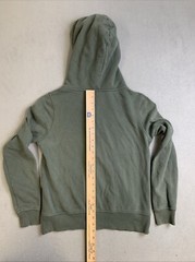 Fox Hoodie Mens M Green Pullover Sweatshirt Full Zip Front Pockets RN 97275