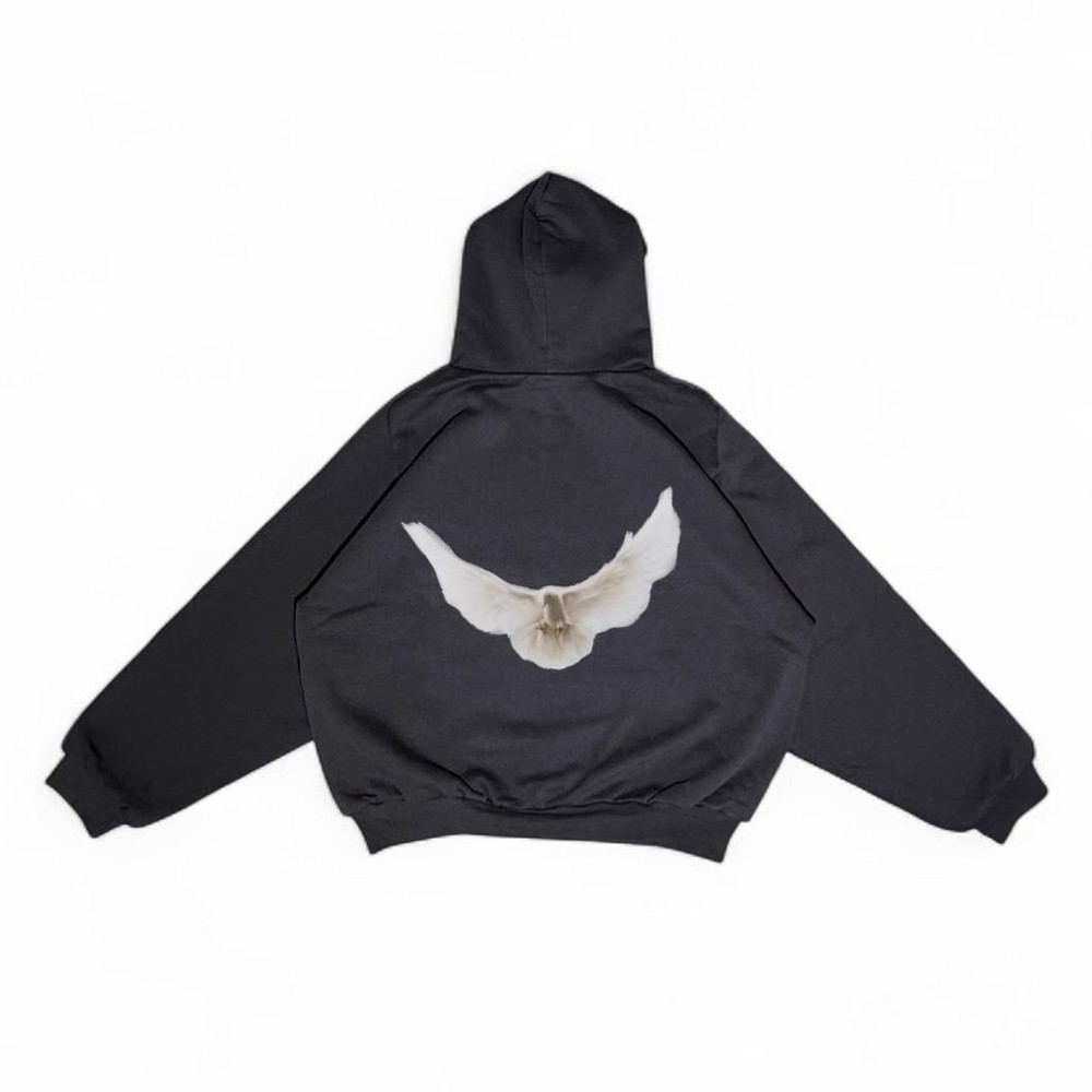 Yeezy Gap Balenciaga Shrunken Dove Hoodie Black XLarge ( Check Description )